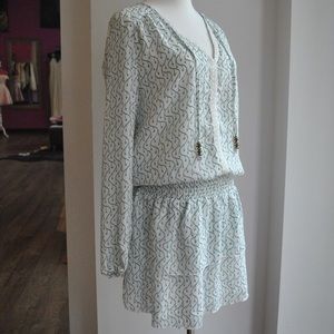 Long sleeve print summer Dress with ruffles